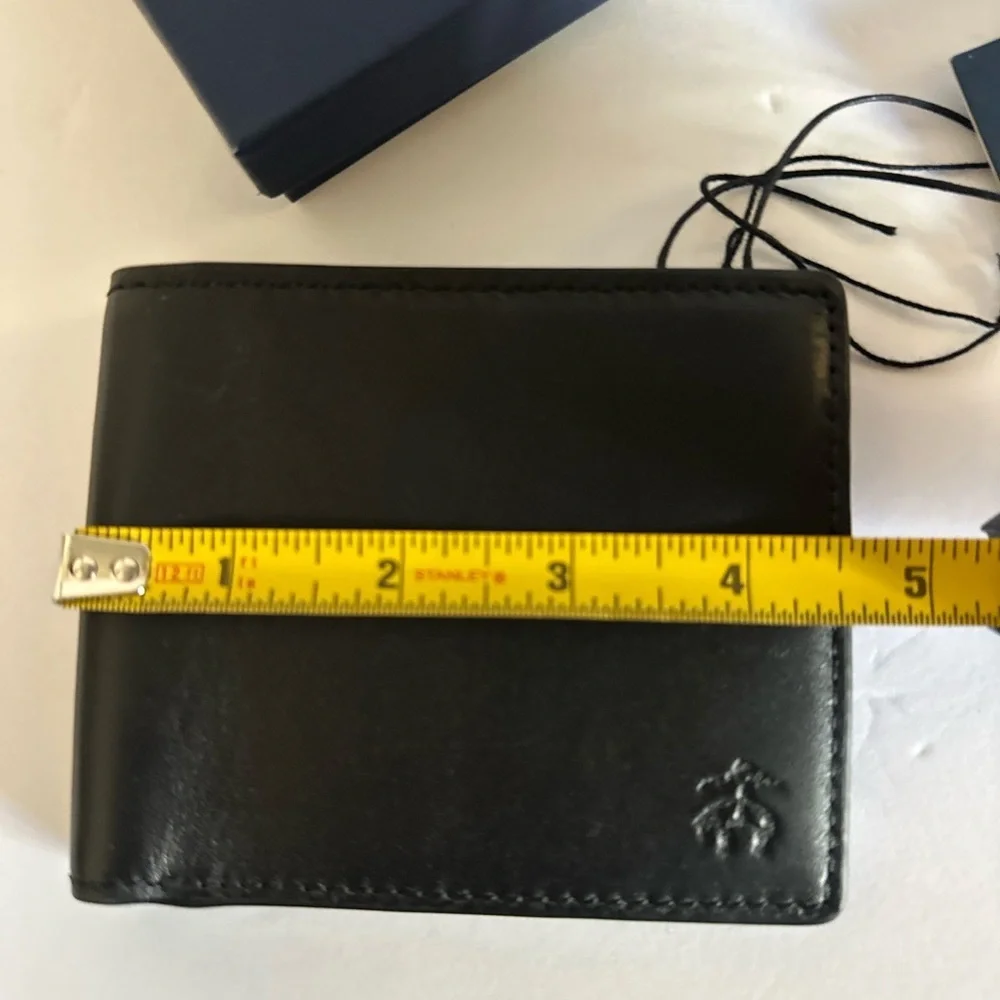 Brooks Brothers Classic Black Sheep Leather Wallet